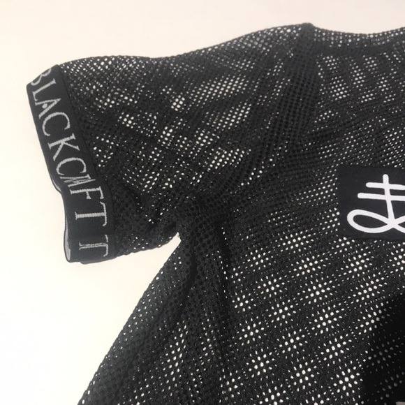 BlackCraft mesh fishnet symbols top shirt womens black witchcore goth punk - Picture 6 of 7